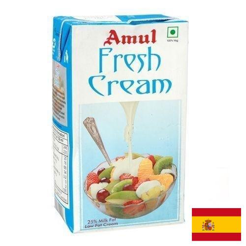 сливки молочные из Испании