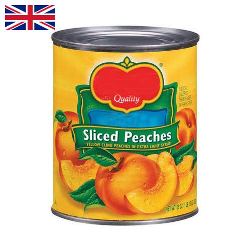 Персики консервированные из Великобритании