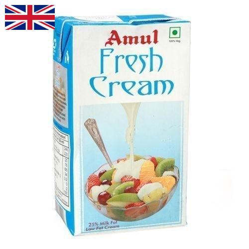 сливки молочные из Великобритании