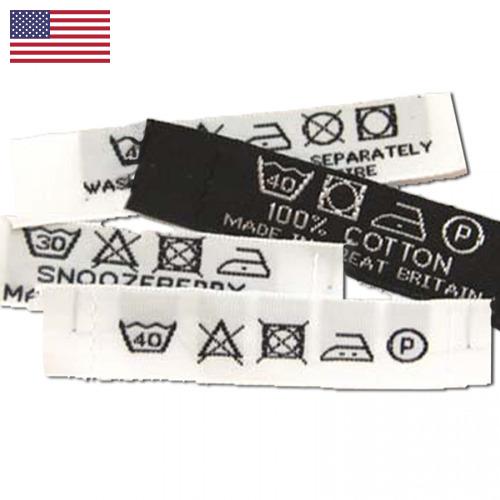 Этикетки текстильные из США